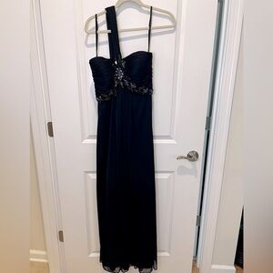 Xscape Women’s Navy Blue One Strap Gown Size 12